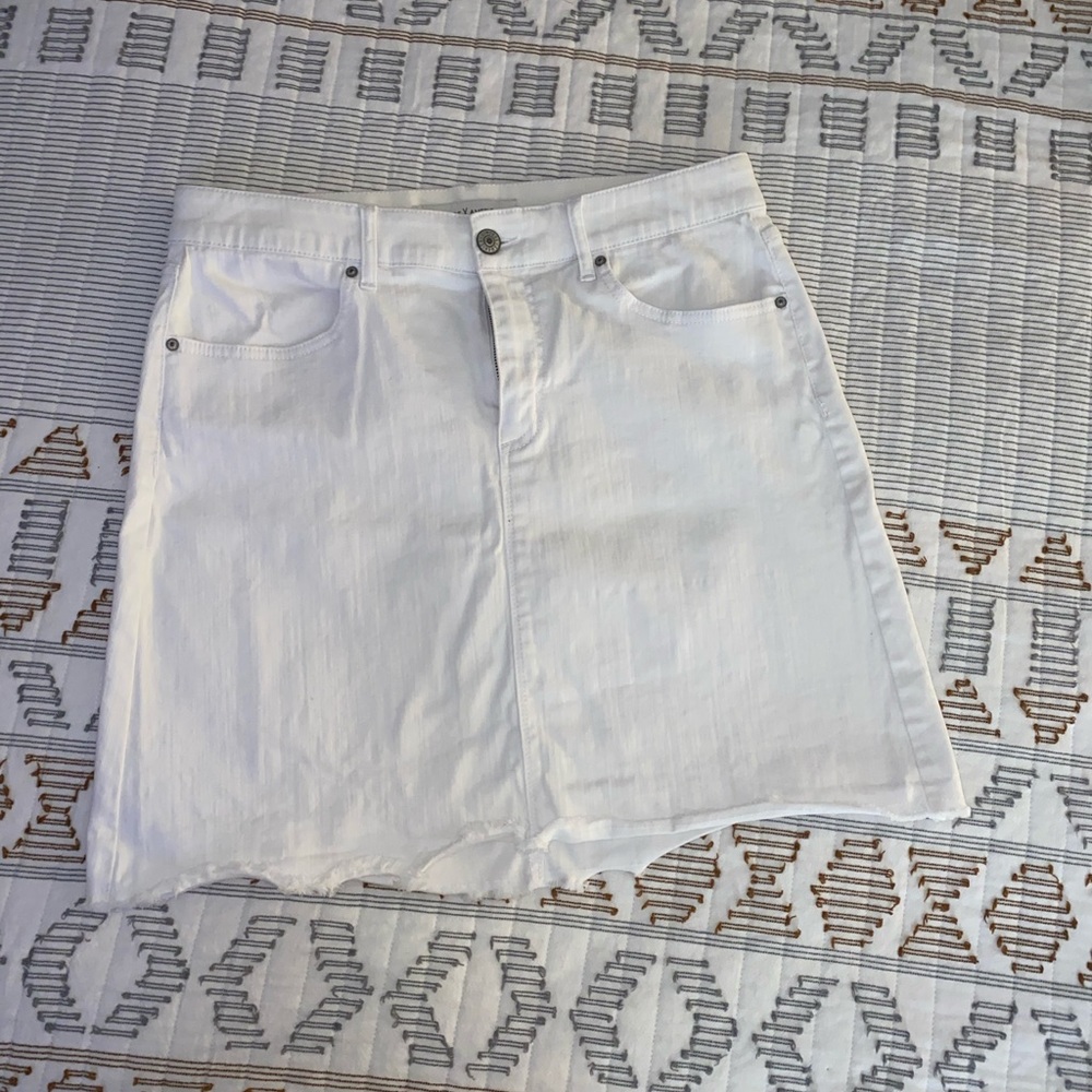 White jean skirt